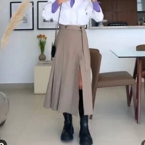 Zara Wool Blend Midi Skirt